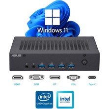 Asus N100 8gb 128 GB M.2 SSD PN43-BBN100MD ATL16 W11PRO Mini Masaüstü Bilgisayar