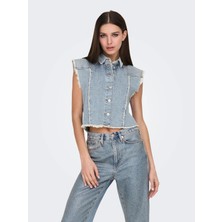 Only Onlhollywood Crystal Dnm Vest Kadın Jean Yelek 15341021