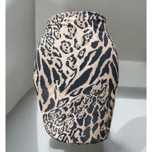 Kısa Zebra ve Leopar Desenli Şifon Pareo