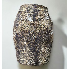 Kısa Leopar Desenli Şifon Pareo