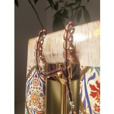 Sancaktar Tesbihçilik Şeffaf Ateş Kehribar Tesbih, 7.5 x 10.5, Beyzi Kesim, Metal Püskül