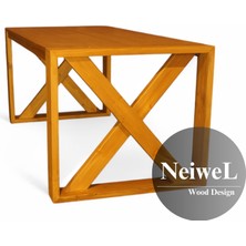Neiwel Diaz Nowe Doğal Ahşap Ofis ve Çalışma MASASI-80 cm -120 cm