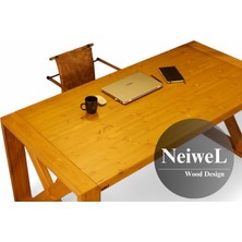 Neiwel Diaz Nowe Doğal Ahşap Ofis ve Çalışma MASASI-80 cm -120 cm