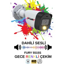Fury 8 Li Sesli Gece Renkli Görüş Güvenlik Kamerası Su Geçirmez Güvenlik Kamerası Seti 1tb
