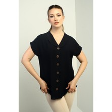 By Saygı Kadın Şal Yaka Oversize Gömlek