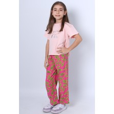 HÇM Kız Çocuk Ikili Takım Baskılı Oversize Ispanyol Paça E15