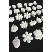 30 Adet Çiçek ve Yaprak (3d)- Beton/taş/figür/büst Boyama Seti-Çocuk Boyama Etkinliği