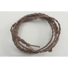 Boncadas 8-12 Mm Yassı Örgülü Naturel (doğal) Deri Kordon (1 Metre)