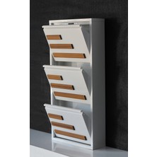 Formet 3 Raflı Mdf Dekorlu Metal Ayakkabılık