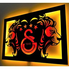 Galatasaray LED Işıklı Ahşap Duvar Dekoru
