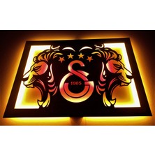 Galatasaray LED Işıklı Ahşap Duvar Dekoru