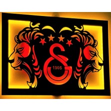 Galatasaray LED Işıklı Ahşap Duvar Dekoru