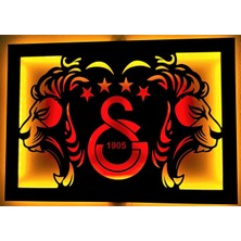 Galatasaray LED Işıklı Ahşap Duvar Dekoru