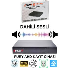 Fury 4 Lü Sesli Gece Renkli Görüş Güvenlik Kamerası Su Geçirmez Güvenlik Kamerası Seti 320GB