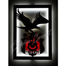 Beşiktaş,karakartal LED Işıklı Ahşap Duvar Dekoru