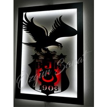Beşiktaş,karakartal LED Işıklı Ahşap Duvar Dekoru