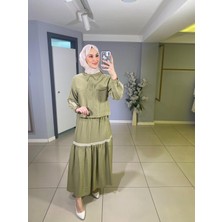 Moodbasic Şerit Detaylı Keten Takım