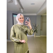 Moodbasic Şerit Detaylı Keten Takım