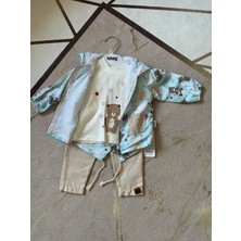 Lion Kids Unisex 18 Ay Lionkids Ayı Baskılı Cepli Yağmurluk 3lü Takım