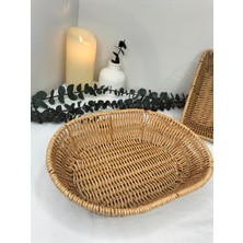 Hasır Rattan Ekmek Sepeti Hasır Görünümlü Plastik