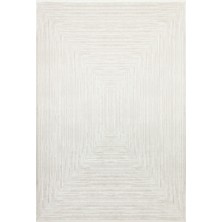 Apex Halı Queen 8112 Beyaz Yumuşak Dokulu Viskon Uzun Ömürlü Dayanıklı 100 Tarak Özel Dokuma Halı