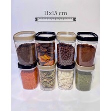 3 Adet Premium Quality Luxury Kuru Gıda Saklama Kabı Seti 1 Lt Mutfak Kiler Organizer Seti