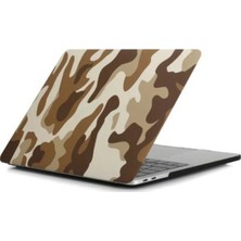 Macbook Retina 12'inç A1534 2in1 Kahverengi Kamuflaj Desenli Mat Doku Kılıf