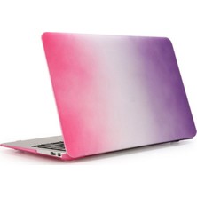 Macbook Retina 12'inç A1534 2in1 Gökkuşağı Desenli Mat Doku Kılıf