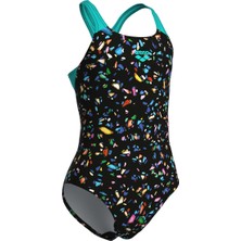 Arena Confetti Swimsuit Swim Pro Back Çocuk Siyah Yüzücü Mayosu 009089550