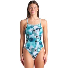 Arena Camouflage Swimsuit Challenge Back Kadın Beyaz Yüzücü Mayosu 009065660