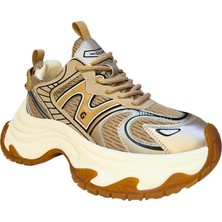 Guja Kadın Kalın Taban File Bej Spor Ayakkabı Sneakers 2525Y324