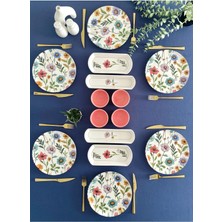 Flora Model 6 Kişilik 14 Parça Kahvaltı Takımı (Pembe)