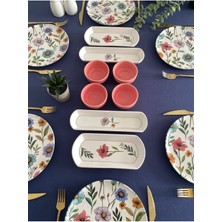 Flora Model 6 Kişilik 14 Parça Kahvaltı Takımı (Pembe)