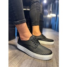 Sun&north Knack Fitilli Desenli Günlük Ayakkabı 076 Siyah (Beyaz Taban)