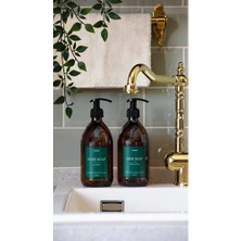 Homence Etiketli Amber Cam Sıvı Sabun Bulaşık Deterjanı Sabunluk Yeşil 2'li 500 ml