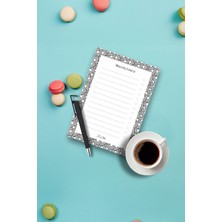 Kareler Tasarımlı Magnetli Kalem ve Magnetli Bloknot Yapraklı Buzdolabı Alışveriş Checklist 9.5X14.5 cm 50 Yaprak