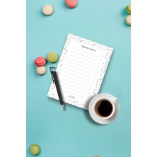 Noktalar Tasarımlı Magnetli Kalem ve Magnetli Bloknot Yapraklı Buzdolabı Alışveriş Checklist 9.5X14.5 cm 50 Yaprak