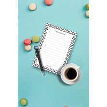 Üçgenler Tasarımlı Magnetli Kalem ve Magnetli Bloknot Yapraklı Buzdolabı Alışveriş Checklist 9.5X14.5 cm 50 Yaprak