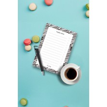 Çizglier Tasarımlı Magnetli Kalem ve Magnetli Bloknot Yapraklı Buzdolabı Alışveriş Checklist 9.5X14.5 cm 50 Yaprak
