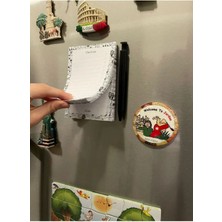 Çizglier Tasarımlı Magnetli Kalem ve Magnetli Bloknot Yapraklı Buzdolabı Alışveriş Checklist 9.5X14.5 cm 50 Yaprak