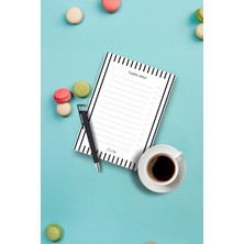 Çizgi Tasarımlı Magnetli Kalem ve Magnetli Bloknot Yapraklı Buzdolabı Alışveriş Checklist 9.5X14.5 cm 50 Yaprak