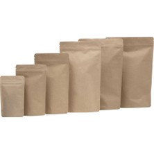 Packtory Kraft Aluminyum Kilitli Doypack Ambalaj 11 x 18,5 + 3,5 cm. 100 Gr. -1000 Adet