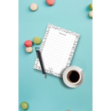 Doodle Tasarımlı Magnetli Kalem ve Magnetli Bloknot Yapraklı Buzdolabı Alışveriş Checklist 9.5X14.5 cm 50 Yaprak