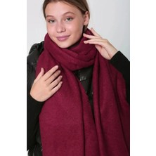 Fresco Scarfs Yumuşak Dokulu Renkli  Desenli Atkı Şal Omuz Şalı Bordo