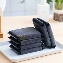 Ang Temizlik Yeni Nesil Paslanmaz Telli Bulaşık Mutfak Süngeri Extra 4 Adet Magic Sünger Siyah