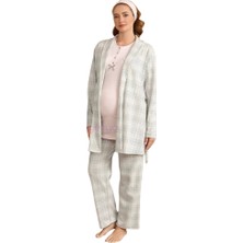 Baha Ba-Ha 4425 Bayan Lohusa Kışlık 3'lü Pijama Takımı