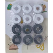 Dervis'İN Masura Ipli 12'li Plastik Siyah-Beyaz