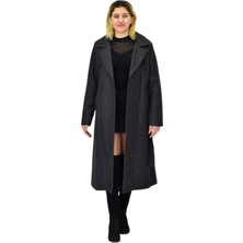 Baglan Kadın Balık Sırtı Uzun Kaşe Kaban BGL-ST04116