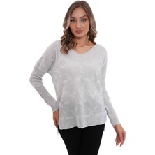 Lavella Kadın V Yaka Simli Kazak 12541 BGL-ST04103