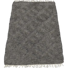 Kilim Antik El Dokuma Yün Tek Renk Tiftik Siirt Battaniyesi 0012 - Yeni - Gri